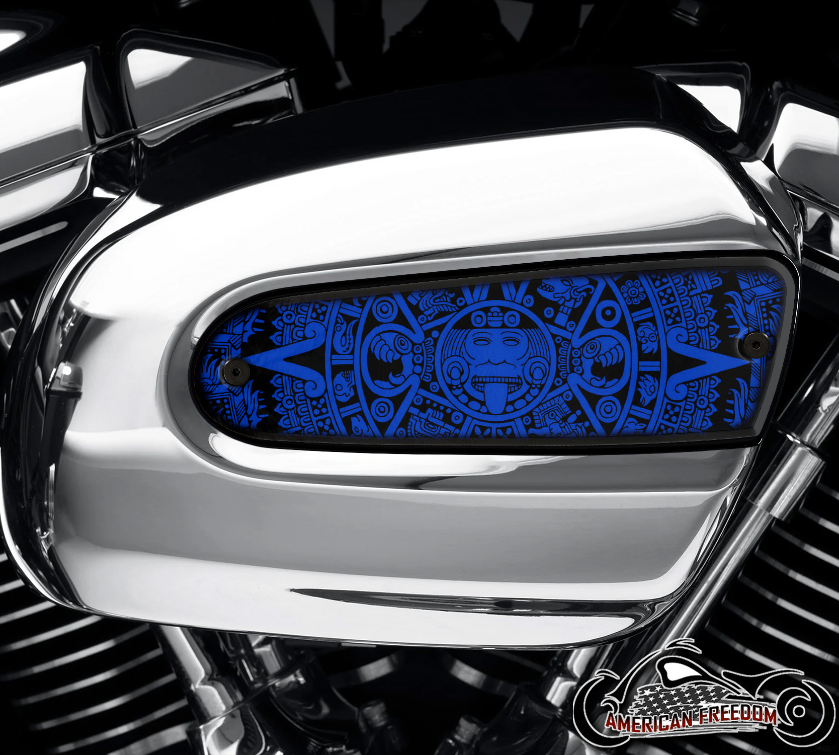 Harley Davidson Wedge Air Cleaner Insert - Aztec Calendar Blue